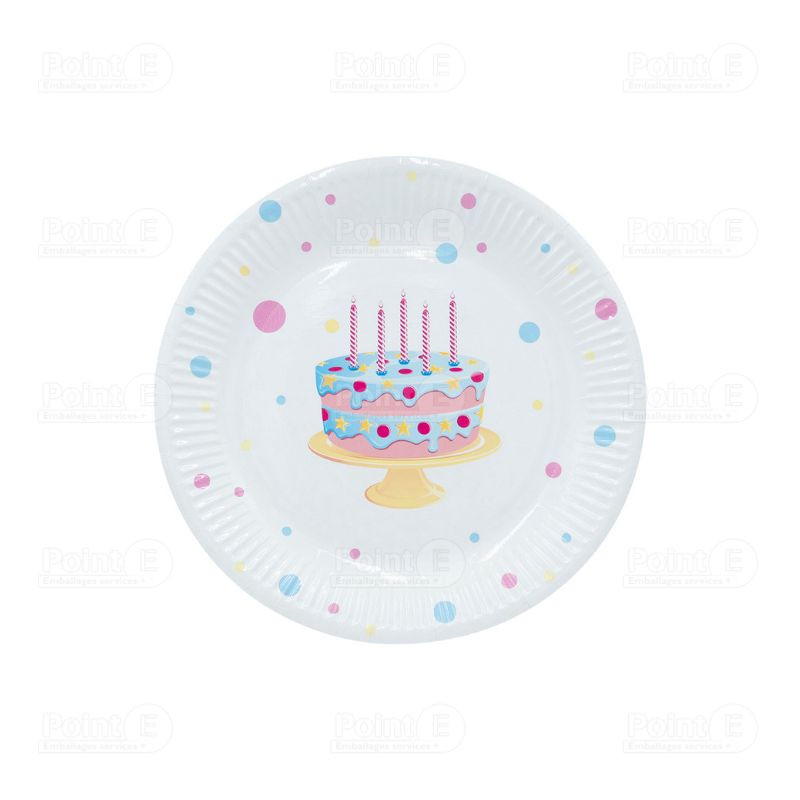 Assiettes "Gâteau anniversaire" - Carton Assiettes "Gâteau anniversaire" - Carton