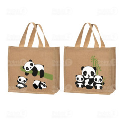 Cabas jute "Bambou-Panda"