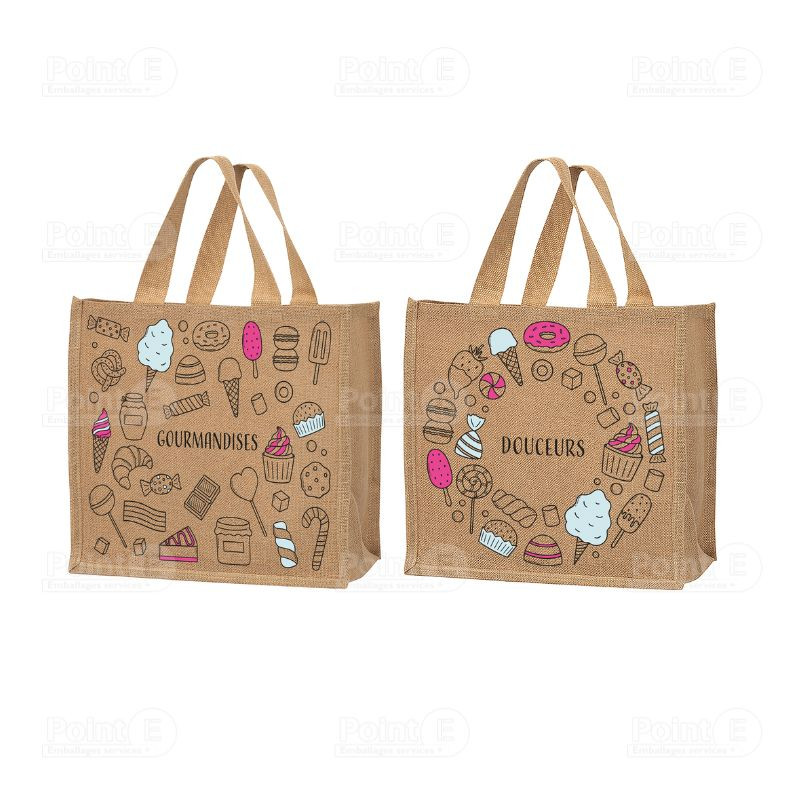 Cabas jute "Gourmandises" Cabas jute "Gourmandises"