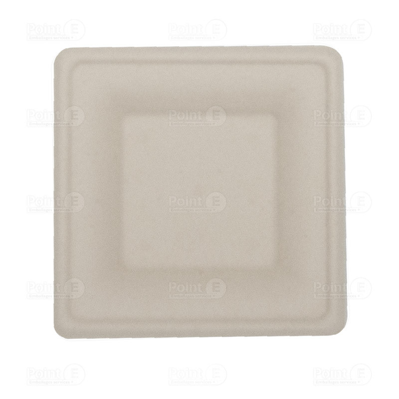 Assiettes carrées - Bagasse Assiettes carrées - Bagasse