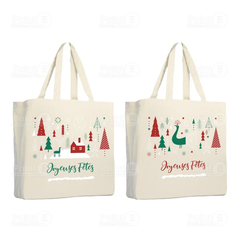 Cabas coton "Joyeuses Fêtes" Cabas coton "Joyeuses Fêtes"