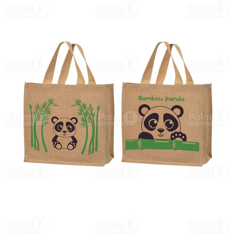 Cabas jute "Bambou Panda" Cabas jute "Bambou Panda"