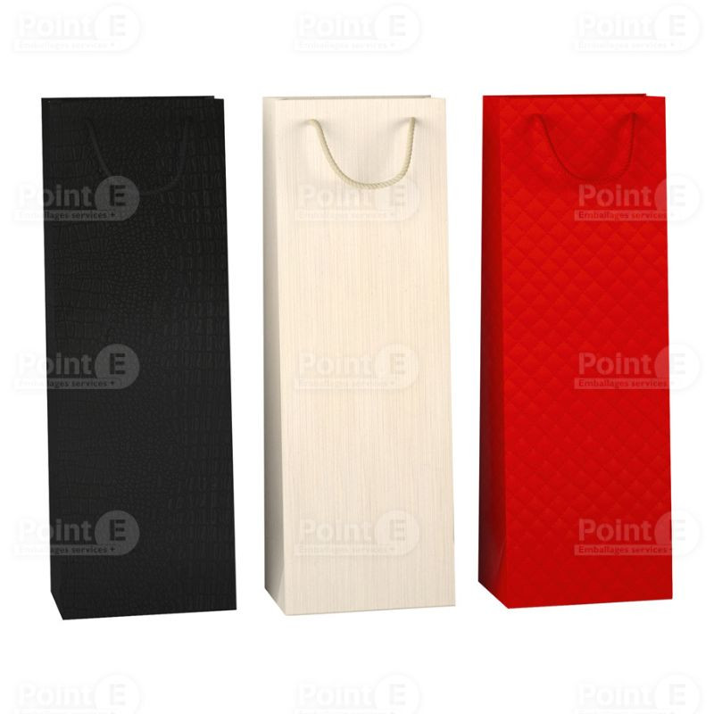 Sacs bouteille décorés poignées polycoton Sacs bouteille décorés poignées polycoton